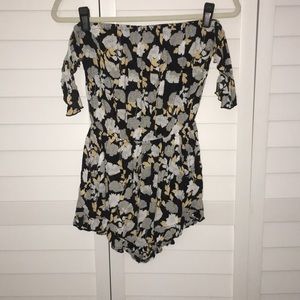 Shore brand off the shoulder floral romper